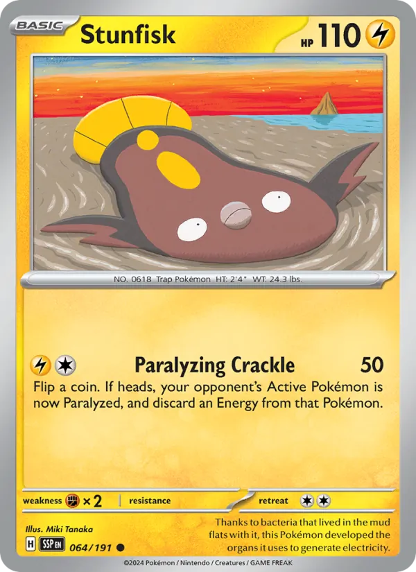 Stunfisk - Surging Sparks Pokemon Card