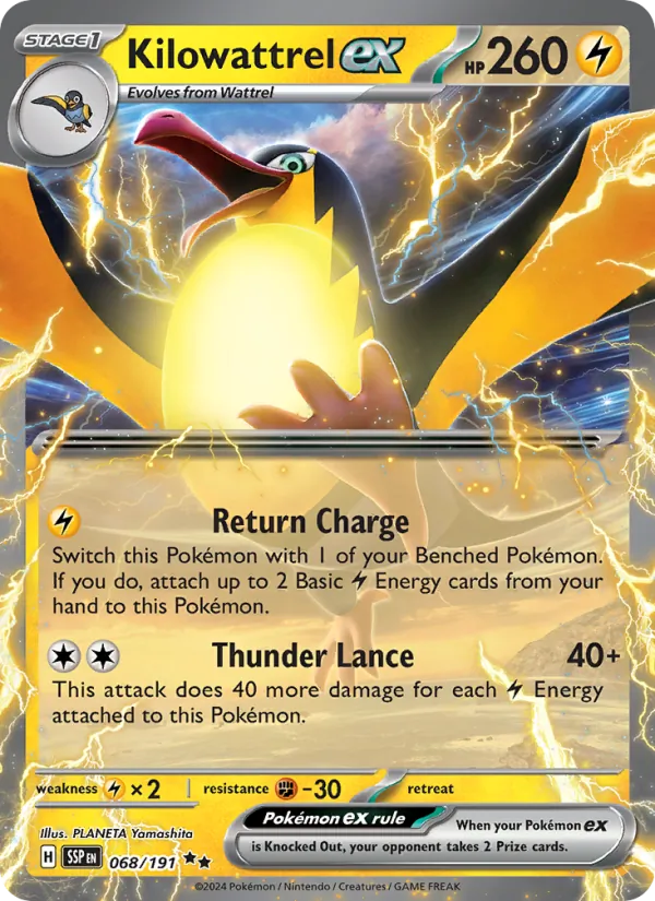 Kilowattrel ex - Surging Sparks Pokemon Card