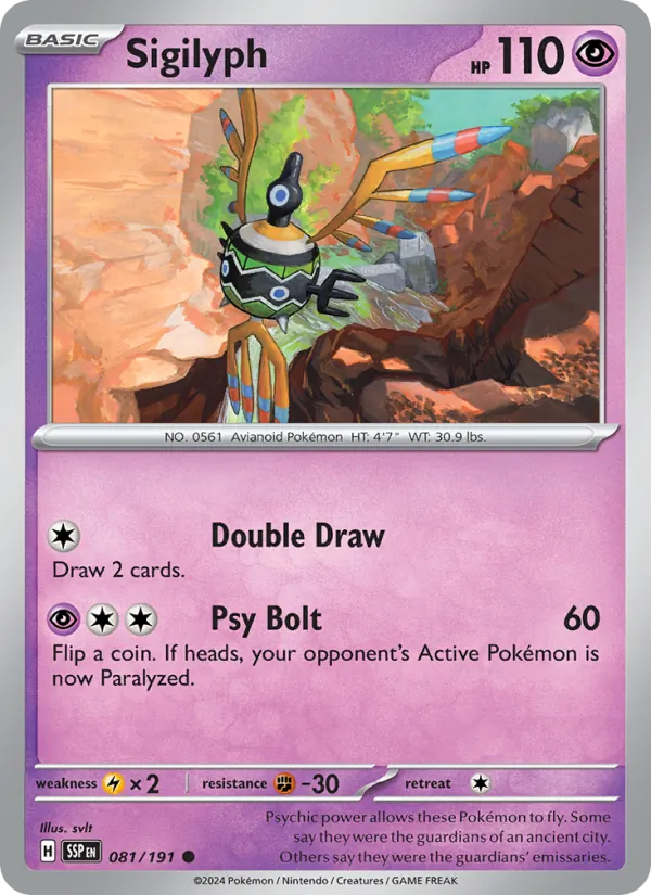 Sigilyph - Surging Sparks Pokemon Card