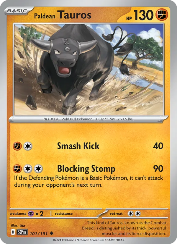 Paldean Tauros - Surging Sparks Pokemon Card
