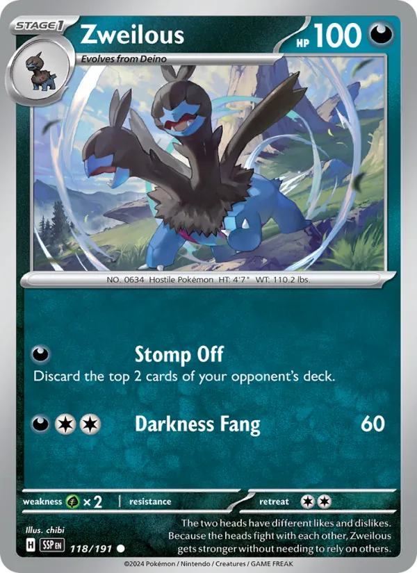 Zweilous - Surging Sparks Pokemon Card