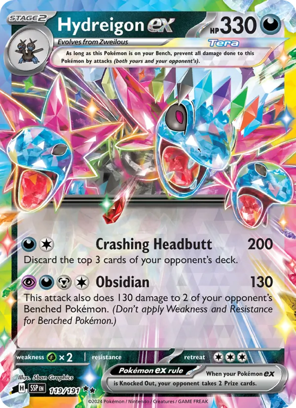 Hydreigon ex - Surging Sparks Pokemon Card