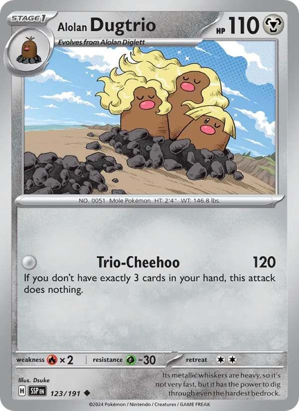 Alolan Dugtrio - Surging Sparks Pokemon Card