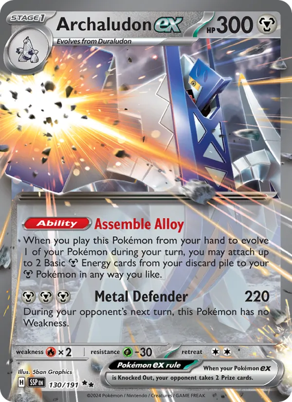 Archaludon ex - Surging Sparks Pokemon Card