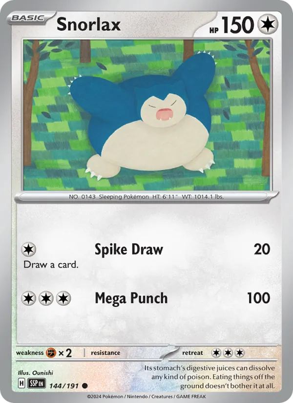Snorlax - Surging Sparks Pokemon Card