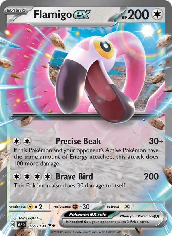 Flamigo ex - Surging Sparks Pokemon Card