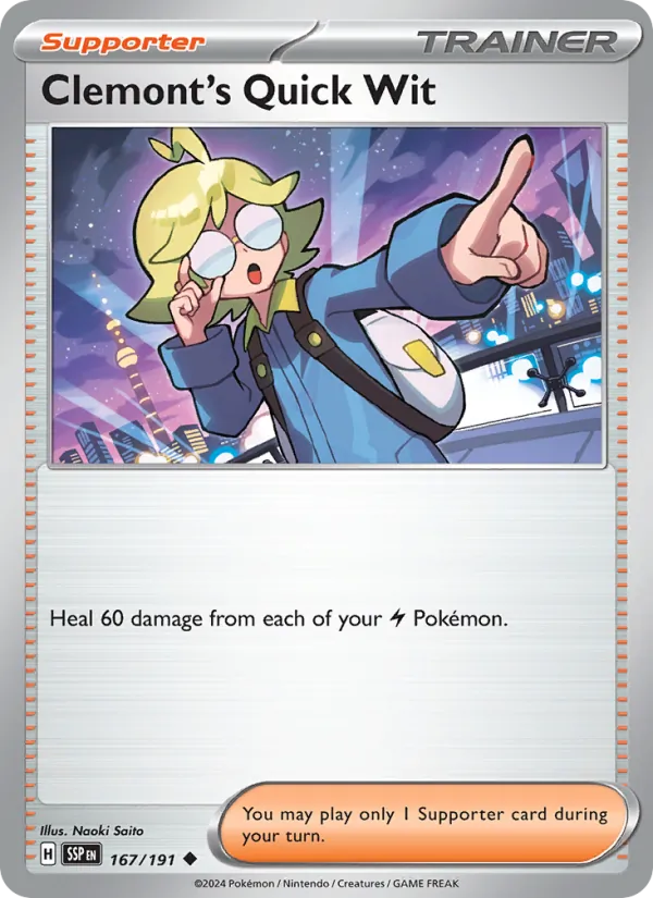 Clemont's Quick Wit - Surging Sparks Pokemon Card