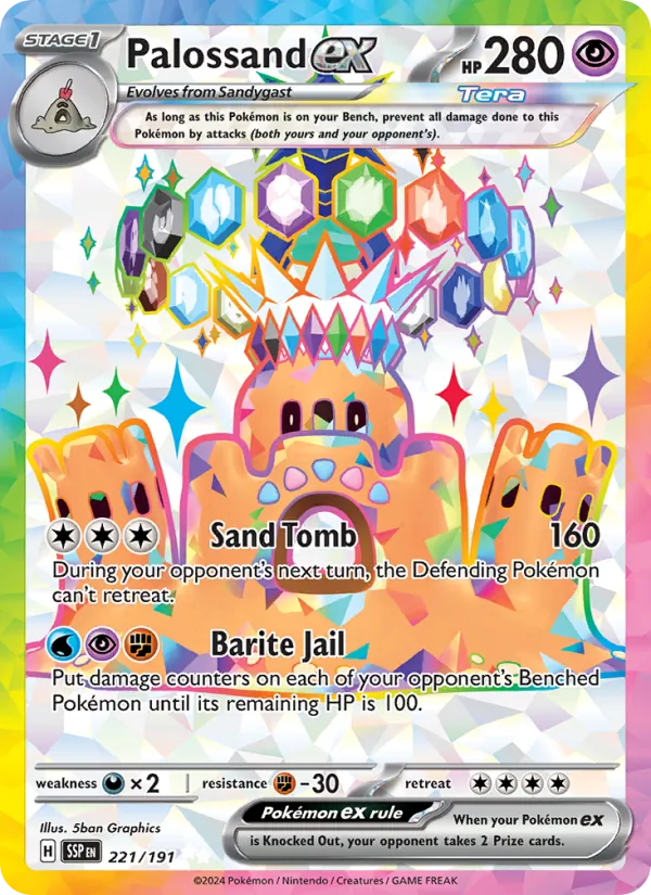 Palossand ex - Surging Sparks Pokemon Card
