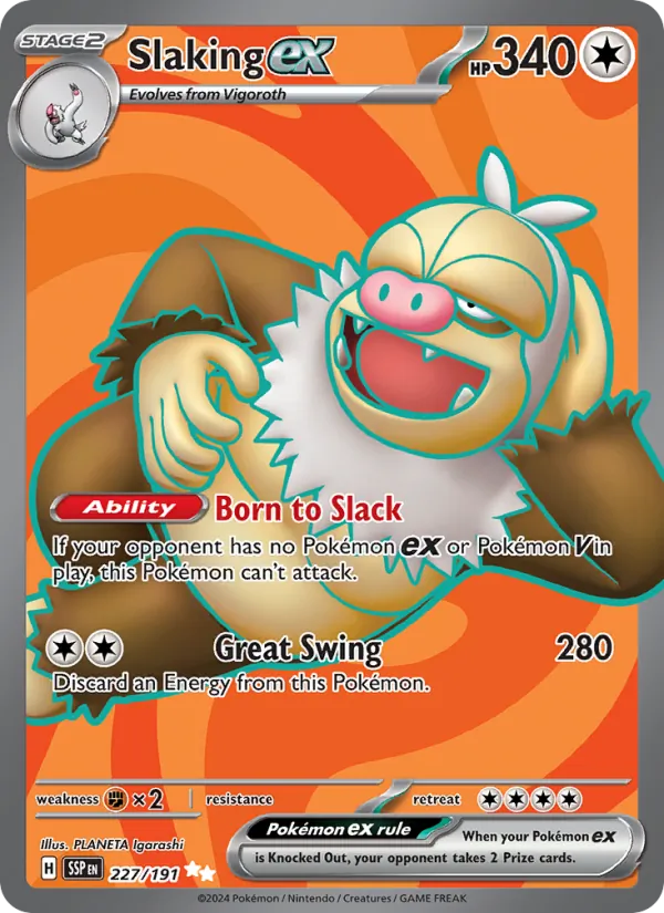 Slaking ex - Surging Sparks Pokemon Card