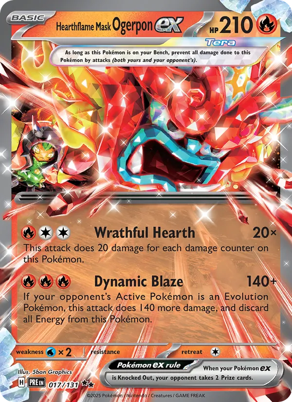 Hearthflame Mask Ogerpon ex - Prismatic Evolutions Pokemon Card