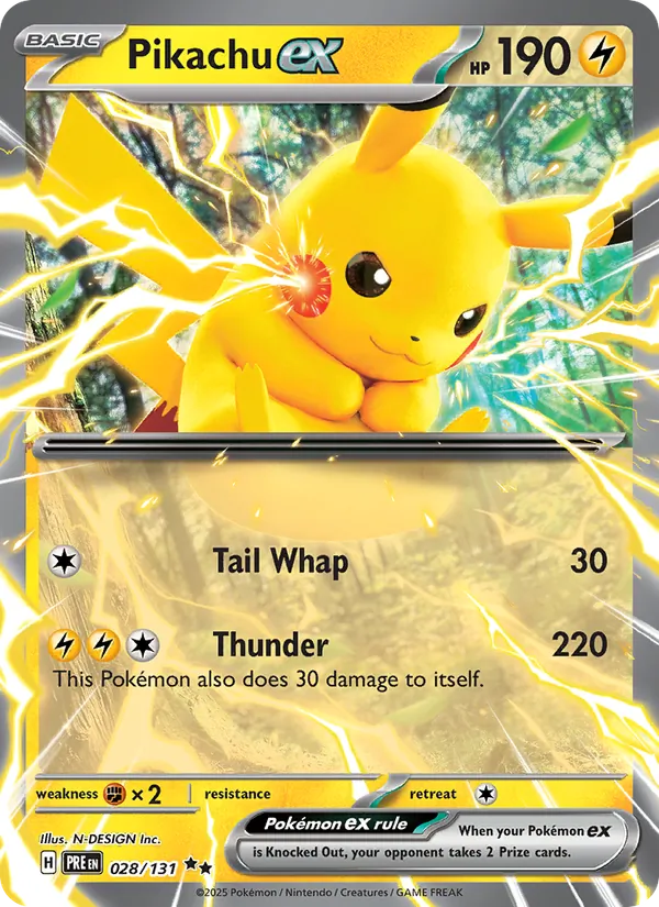 Pikachu ex - Prismatic Evolutions Pokemon Card