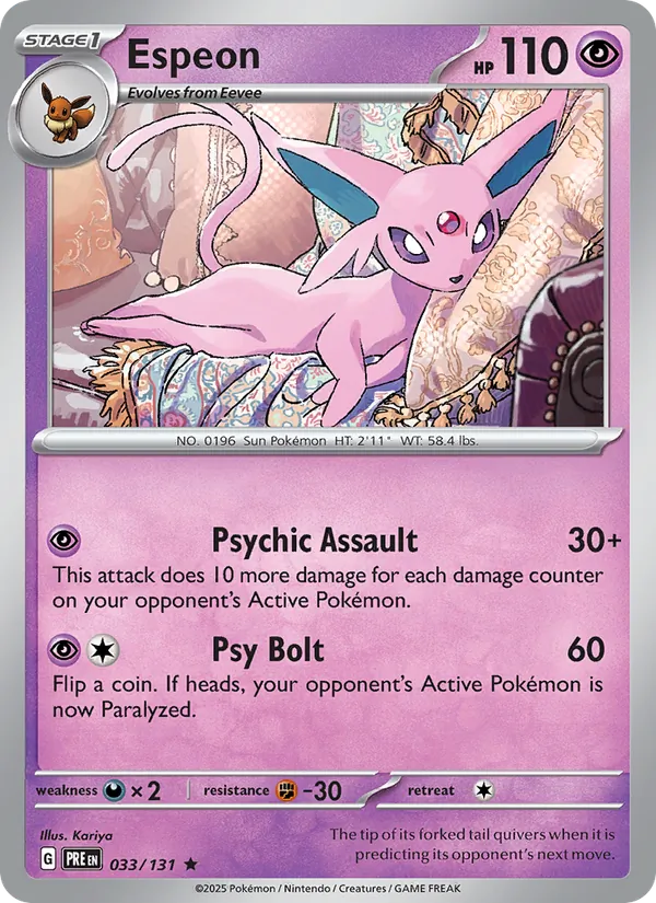 Espeon - Prismatic Evolutions Pokemon Card