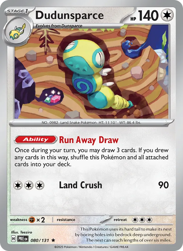 Dudunsparce - Prismatic Evolutions Pokemon Card