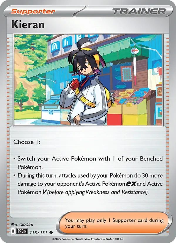 Kieran - Prismatic Evolutions Pokemon Card