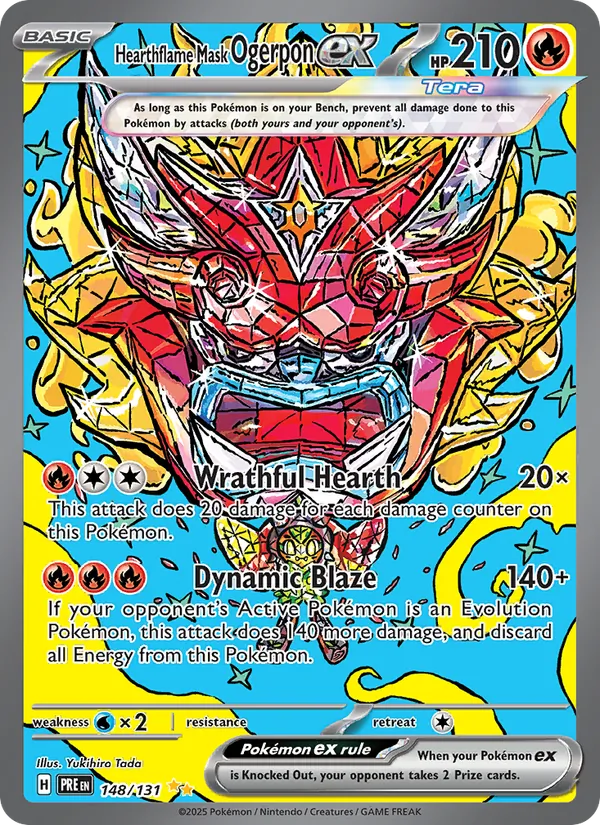 Hearthflame Mask Ogerpon ex - Prismatic Evolutions Pokemon Card