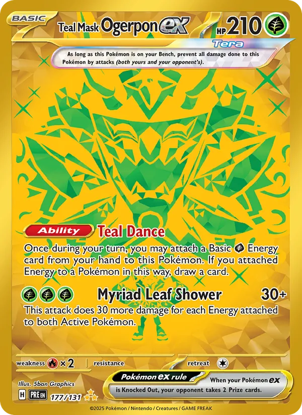 Teal Mask Ogerpon ex - Prismatic Evolutions Pokemon Card