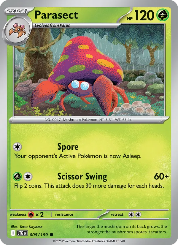 Parasect - Journey Together Pokemon Card