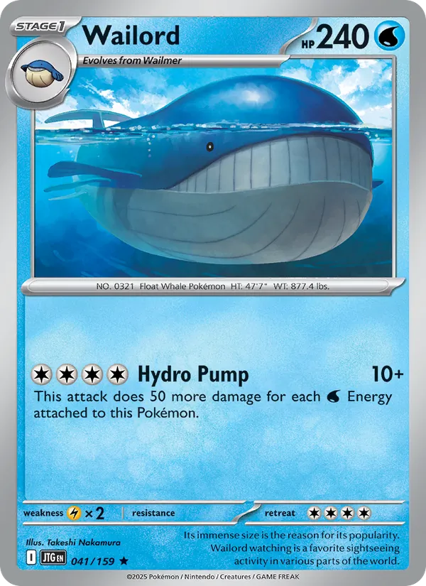 Wailord - Journey Together Pokemon Card