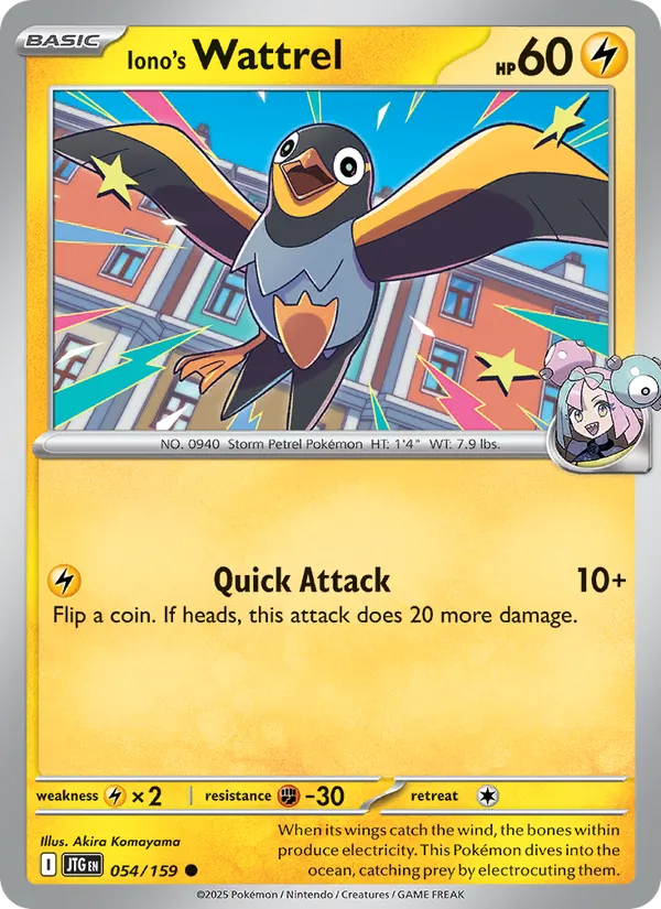 Iono's Wattrel - Journey Together Pokemon Card