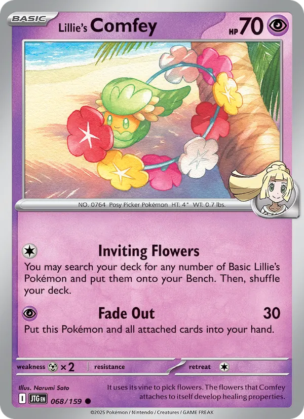 Lillie's Comfey - Journey Together Pokemon Card