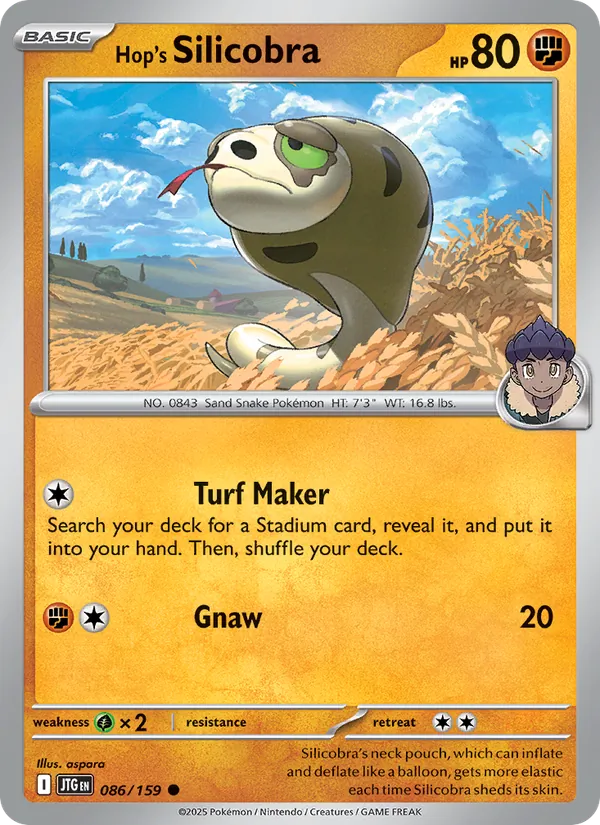 Hop's Silicobra - Journey Together Pokemon Card