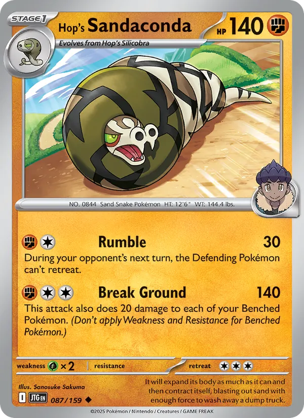 Hop's Sandaconda - Journey Together Pokemon Card