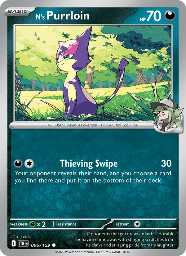 N's Purrloin - Journey Together Pokemon Card
