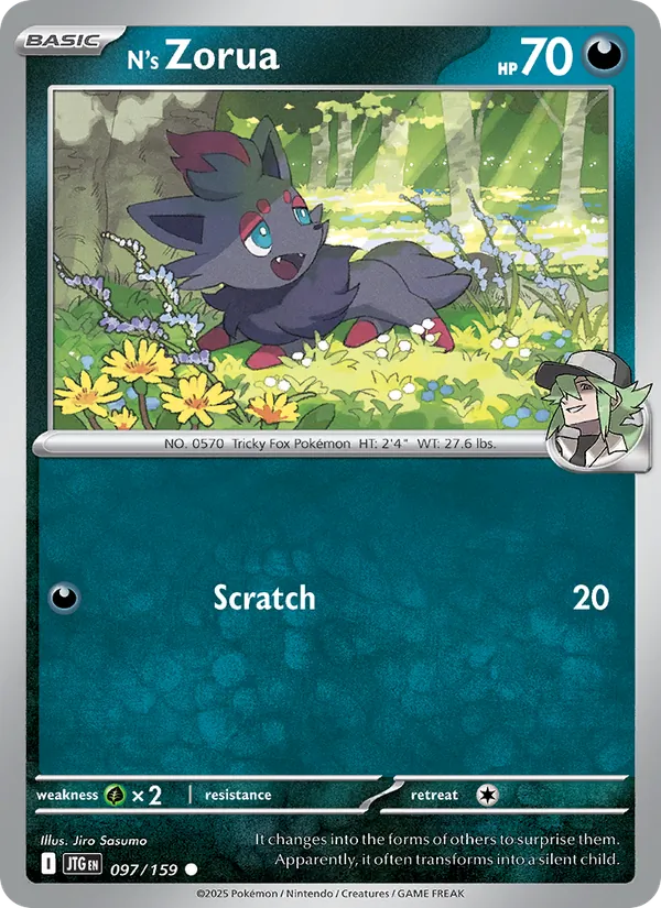 N's Zorua - Journey Together Pokemon Card