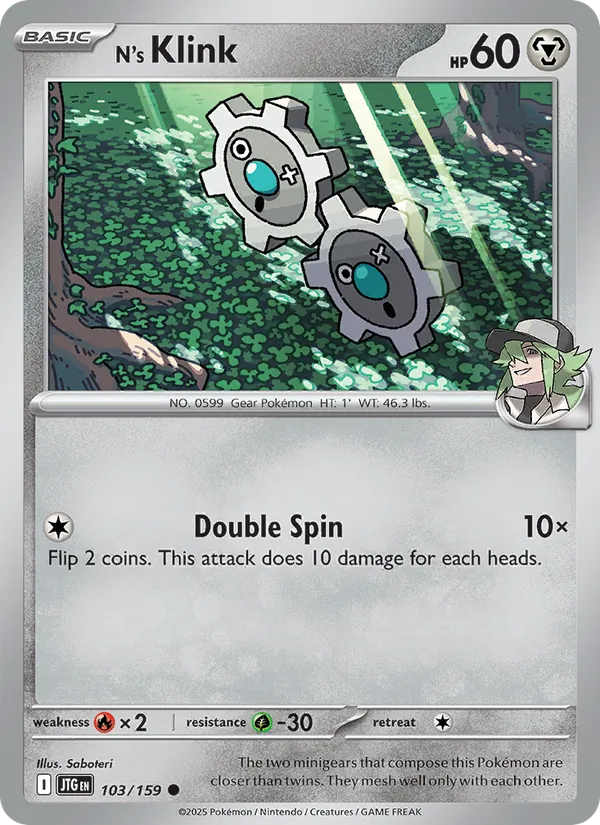 N's Klink - Journey Together Pokemon Card