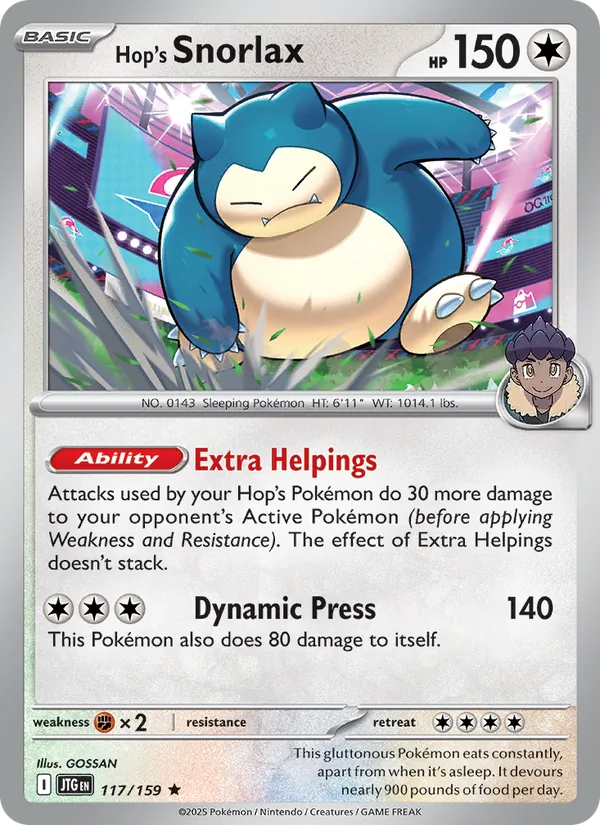 Hop's Snorlax - Journey Together Pokemon Card