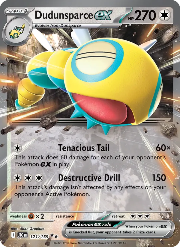 Dudunsparce ex - Journey Together Pokemon Card