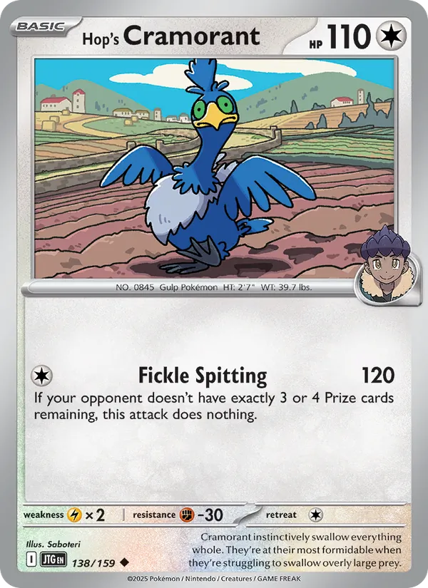 Hop's Cramorant - Journey Together Pokemon Card