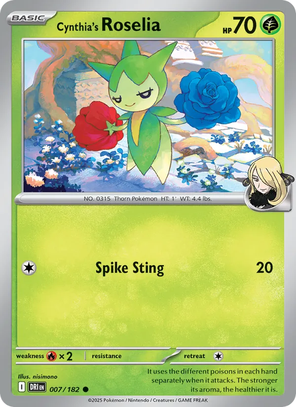 Cynthia's Roselia - Destined Rivals Pokemon Card