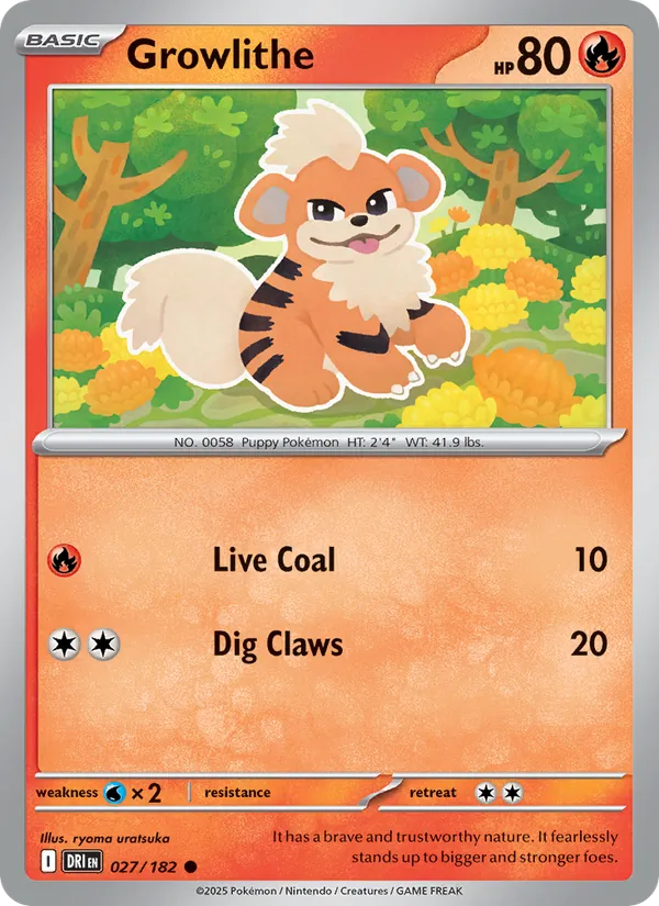 Growlithe - Destined Rivals Pokemon Card