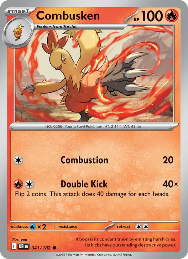 Combusken - Destined Rivals Pokemon Card