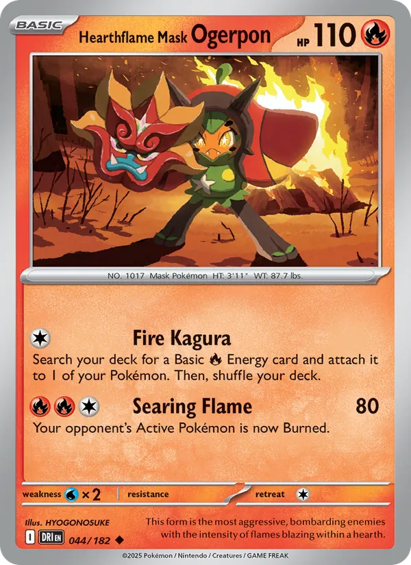 Hearthflame Mask Ogerpon - Destined Rivals Pokemon Card
