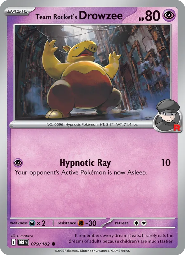 Team Rocket's Drowzee - Destined Rivals Pokemon Card