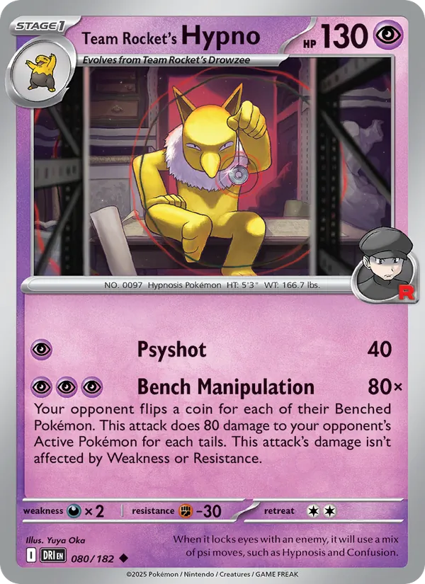 Team Rocket's Hypno - Destined Rivals Pokemon Card