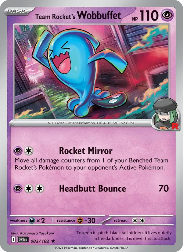Team Rocket's Wobbuffet - Destined Rivals Pokemon Card