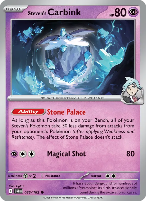 Steven's Carbink - Destined Rivals Pokemon Card