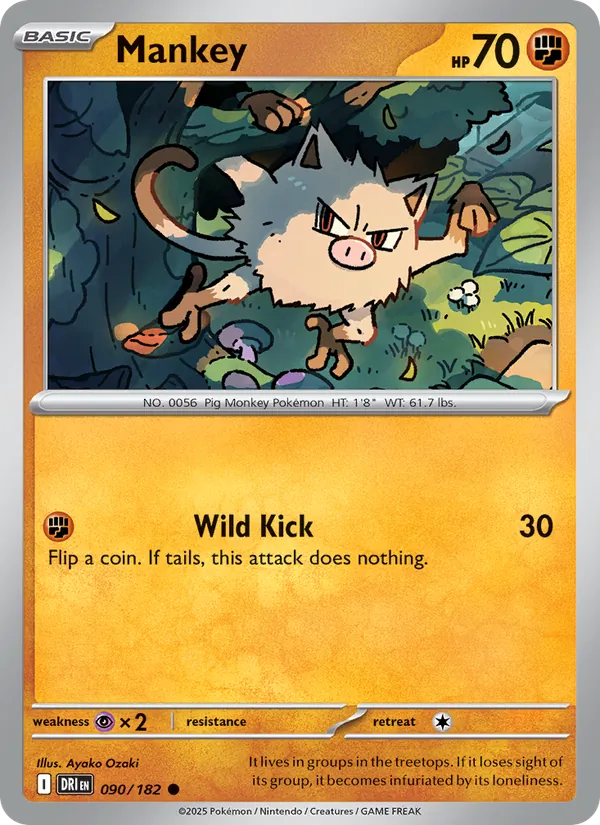 Mankey - Destined Rivals Pokemon Card