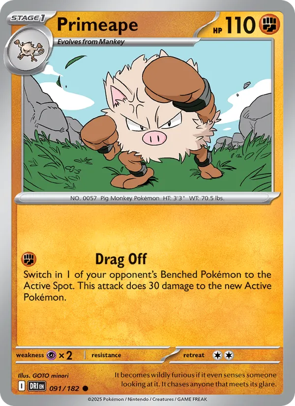 Primeape - Destined Rivals Pokemon Card