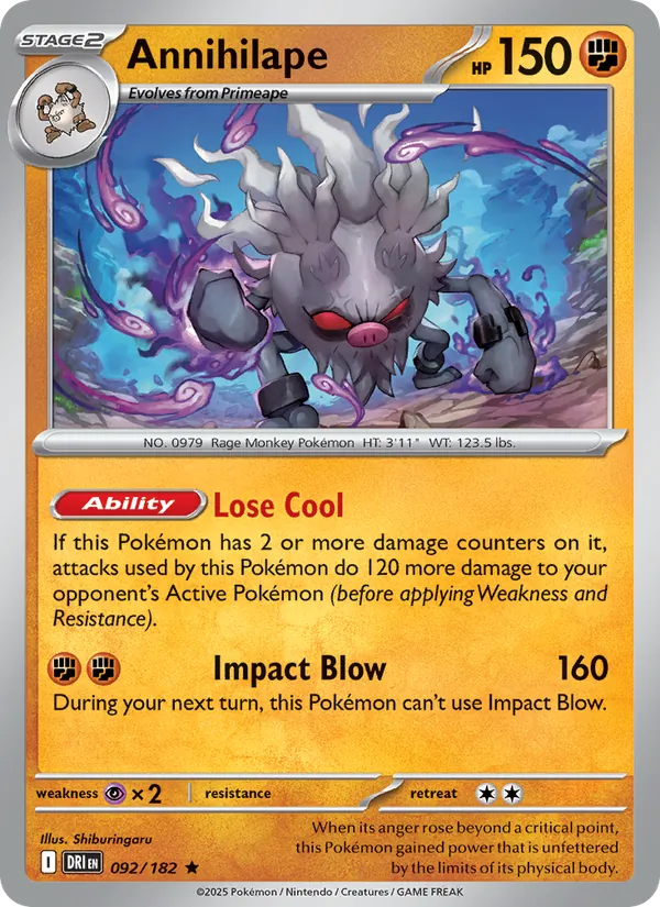 Annihilape - Destined Rivals Pokemon Card