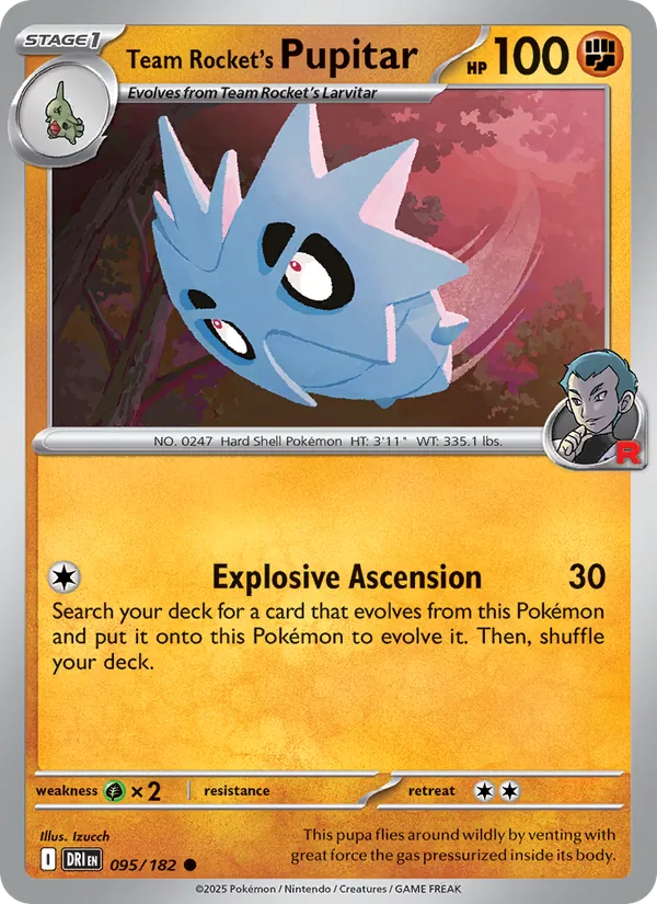 Team Rocket's Pupitar - Destined Rivals Pokemon Card