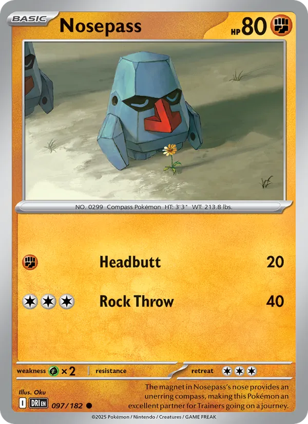 Nosepass - Destined Rivals Pokemon Card