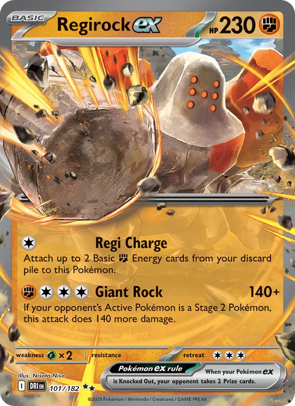 Regirock ex - Destined Rivals Pokemon Card