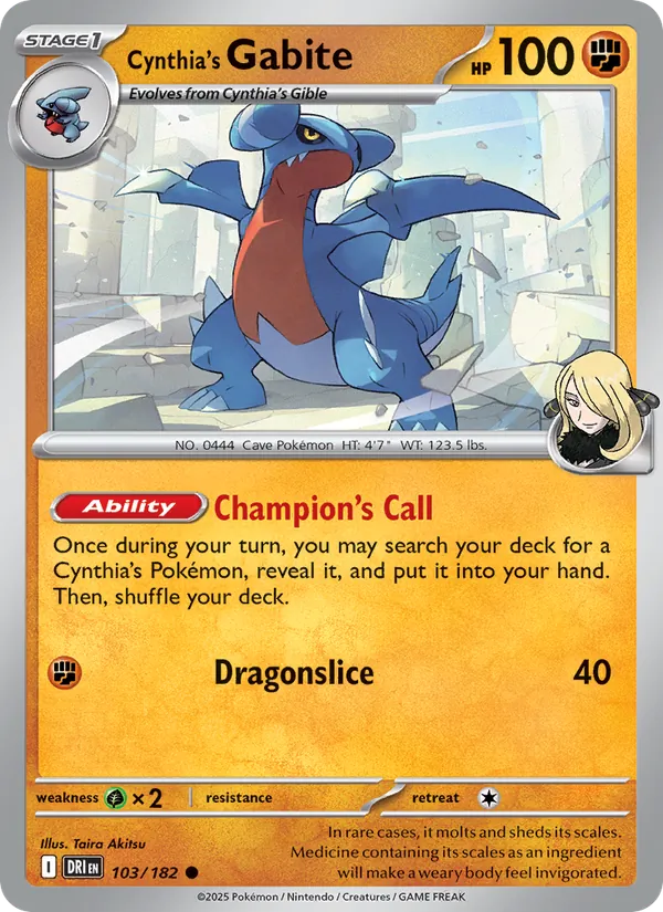 Cynthia's Gabite - Destined Rivals Pokemon Card