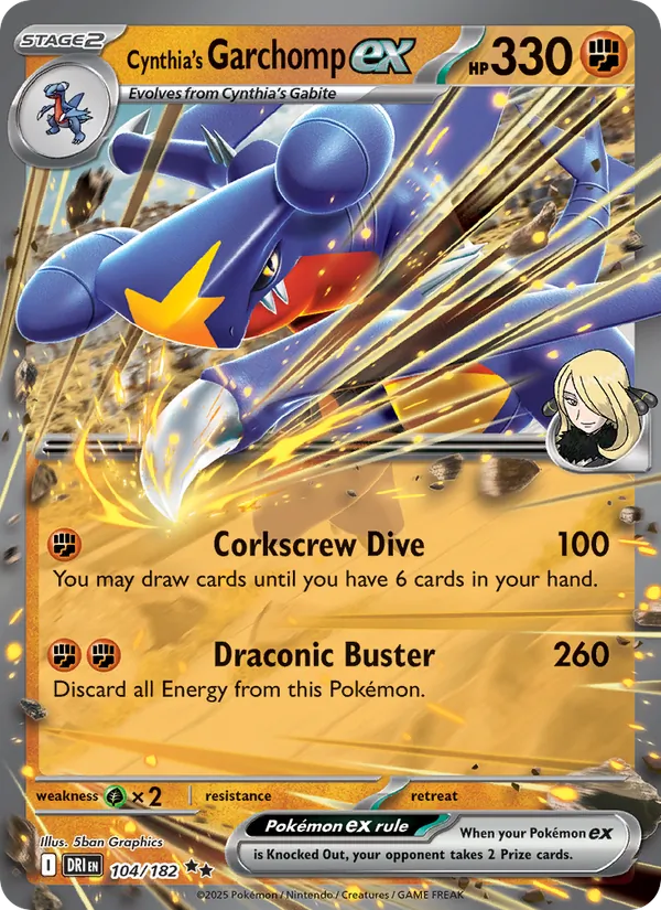 Cynthia's Garchomp ex - Destined Rivals Pokemon Card