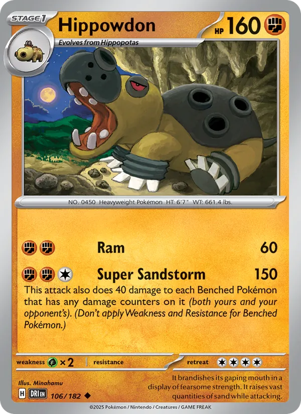 Hippowdon - Destined Rivals Pokemon Card