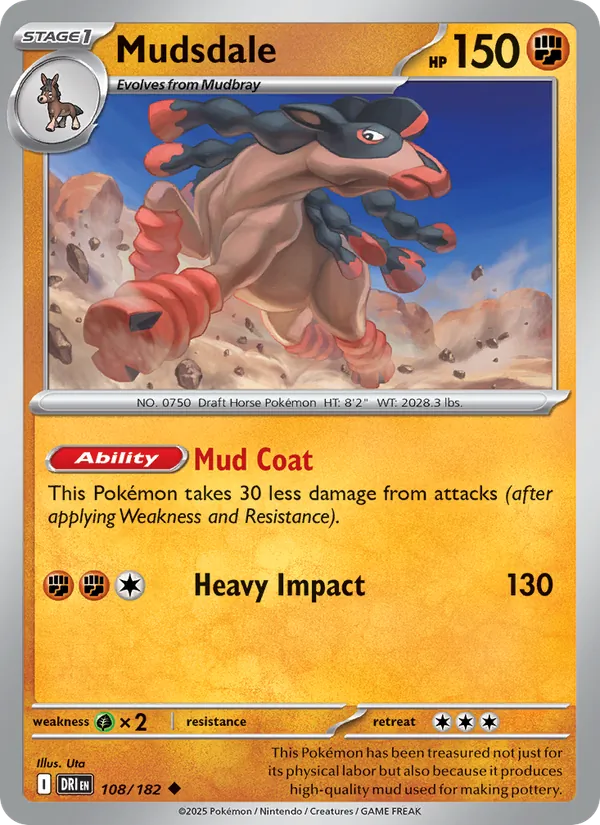 Mudsdale - Destined Rivals Pokemon Card